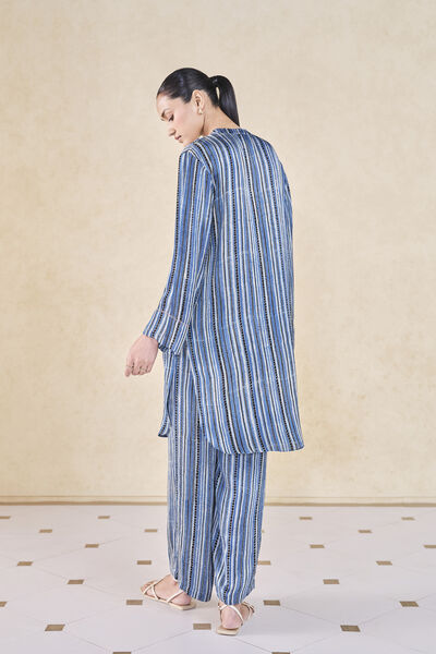 Freshwater Handcrafted Ajrakh Co-ord - Blue